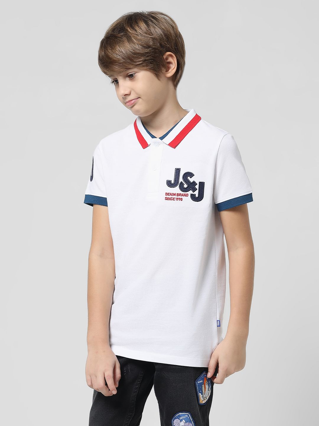 White Contrast Tipping Polo T-shirt