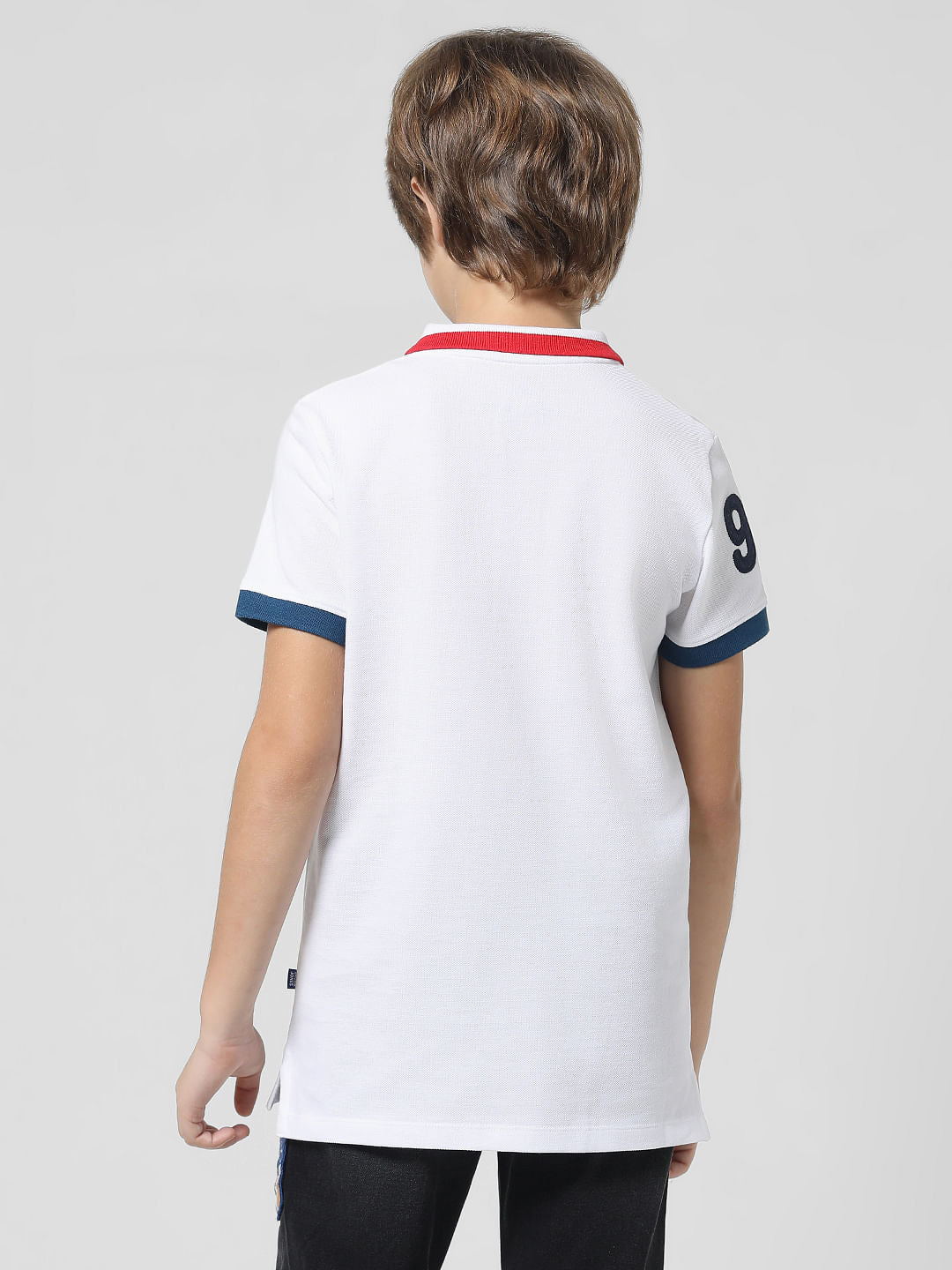 White Contrast Tipping Polo T-shirt