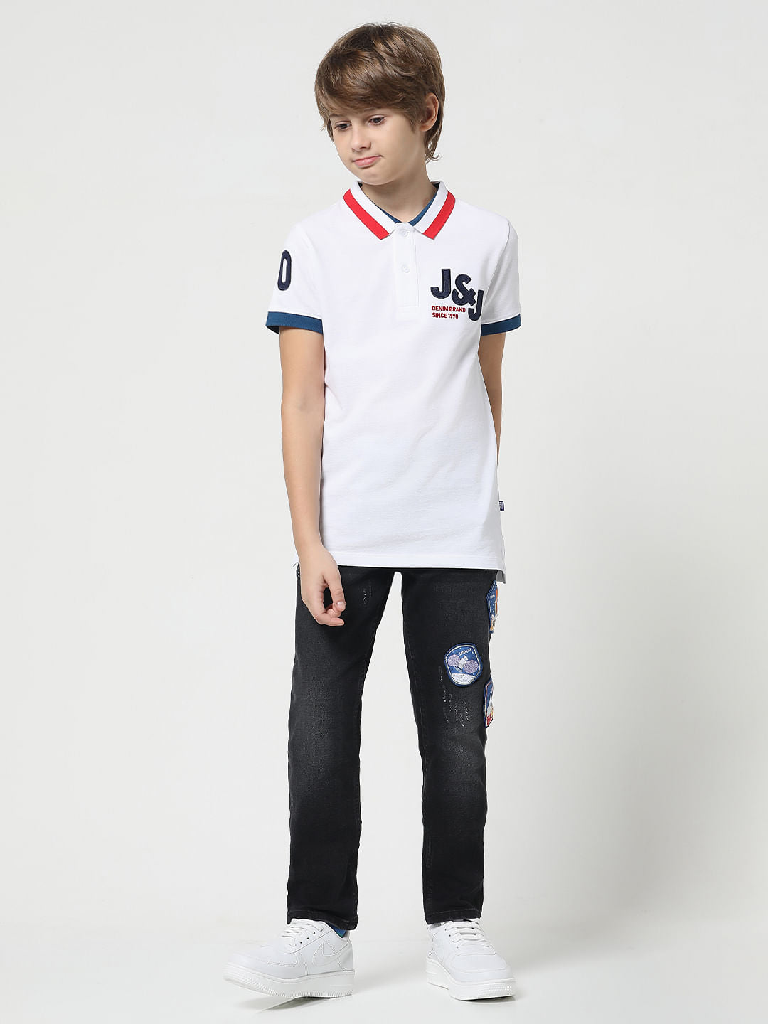 White Contrast Tipping Polo T-shirt