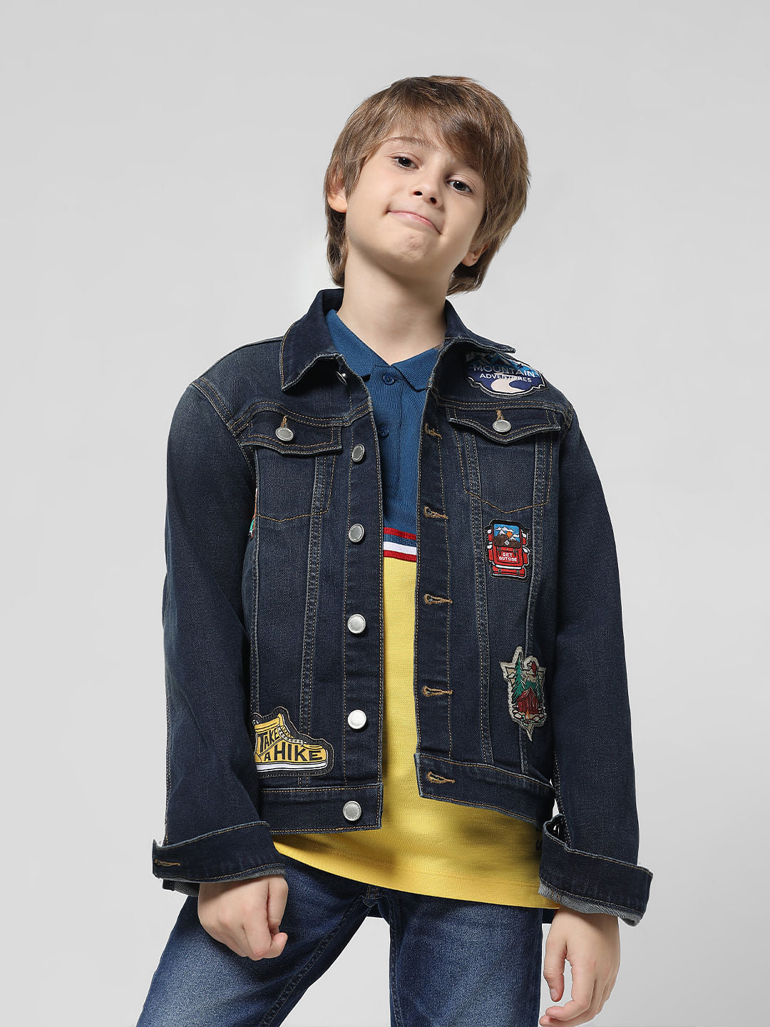 Blue Colourblocked Polo T-shirt