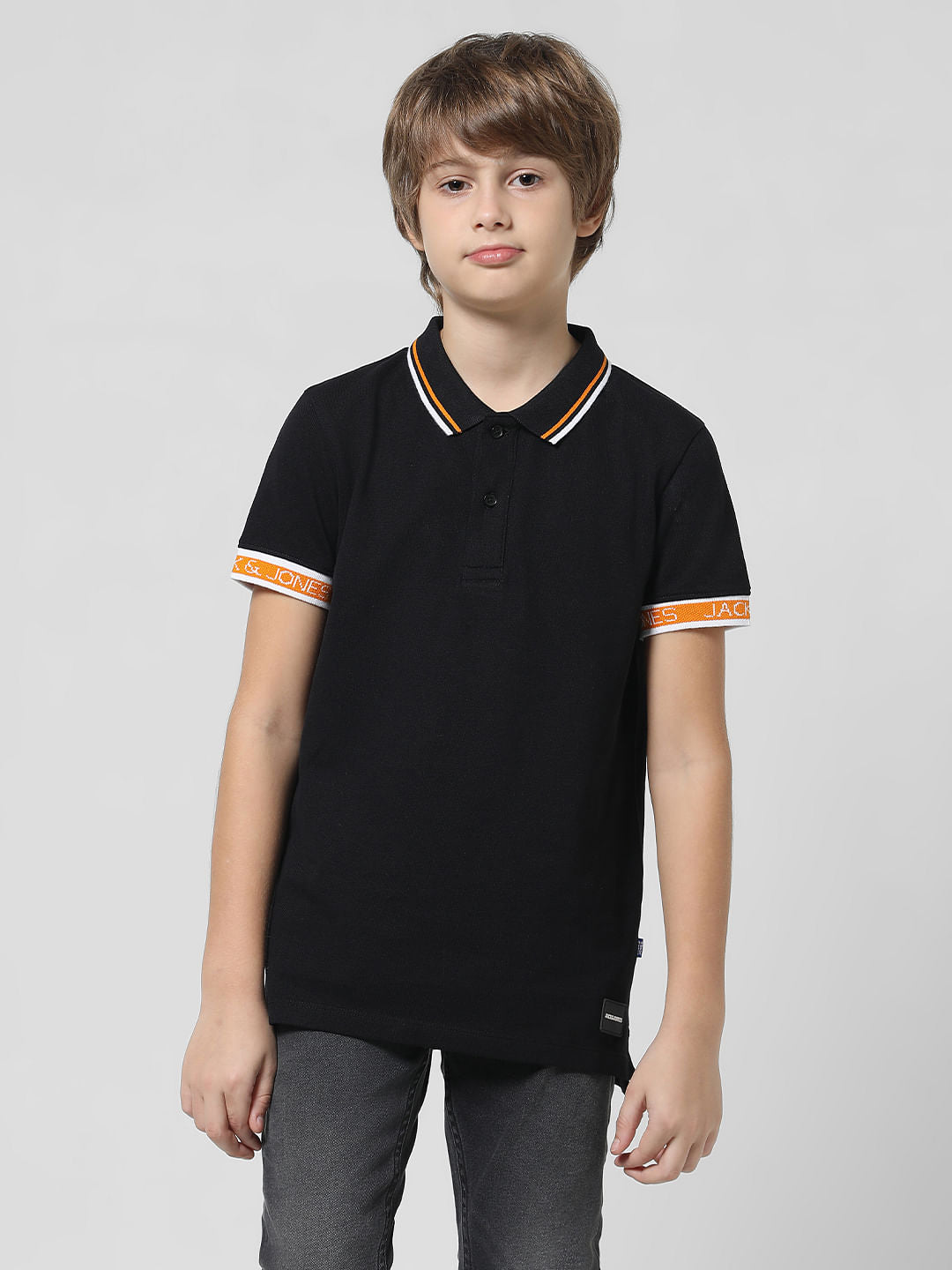 Black Contrast Tipping Polo T-shirt