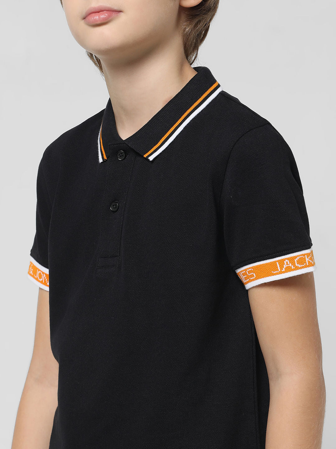Black Contrast Tipping Polo T-shirt