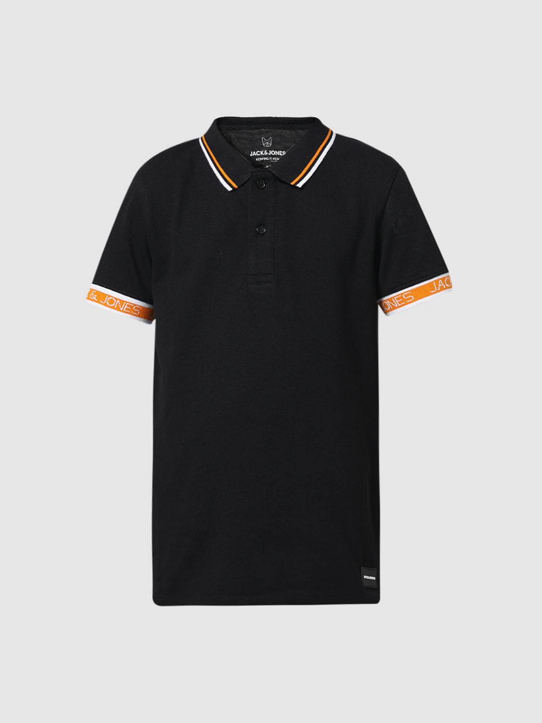 Black Contrast Tipping Polo T-shirt