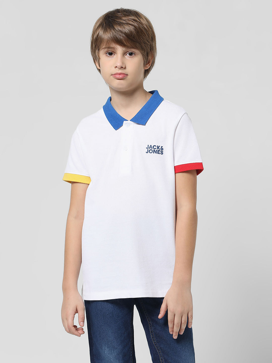 White Contrast Tipping Polo T-shirt