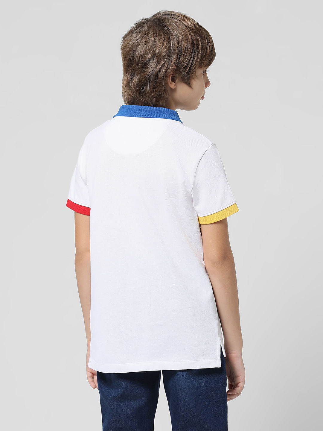 White Contrast Tipping Polo T-shirt