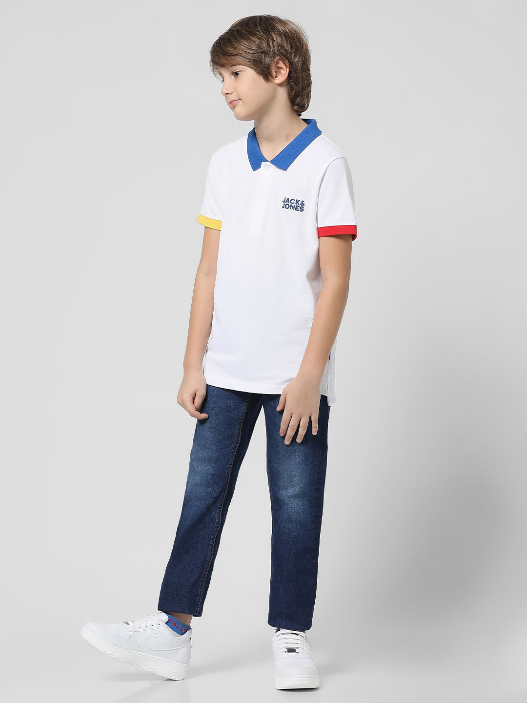 White Contrast Tipping Polo T-shirt