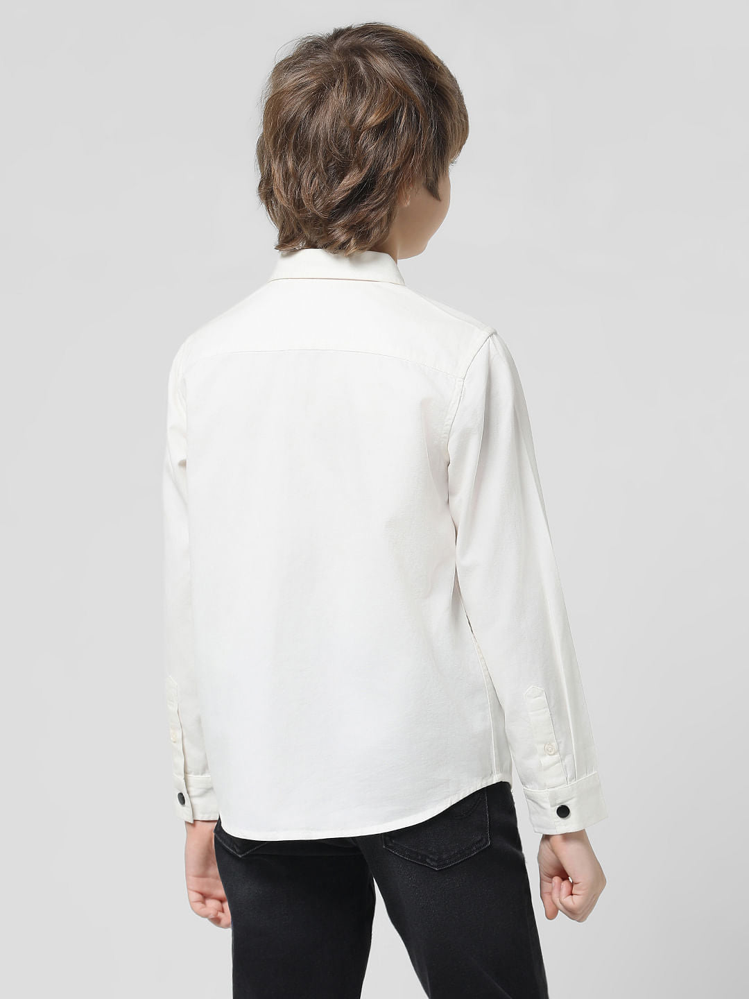 White Cotton Full Sleeves Shirt
