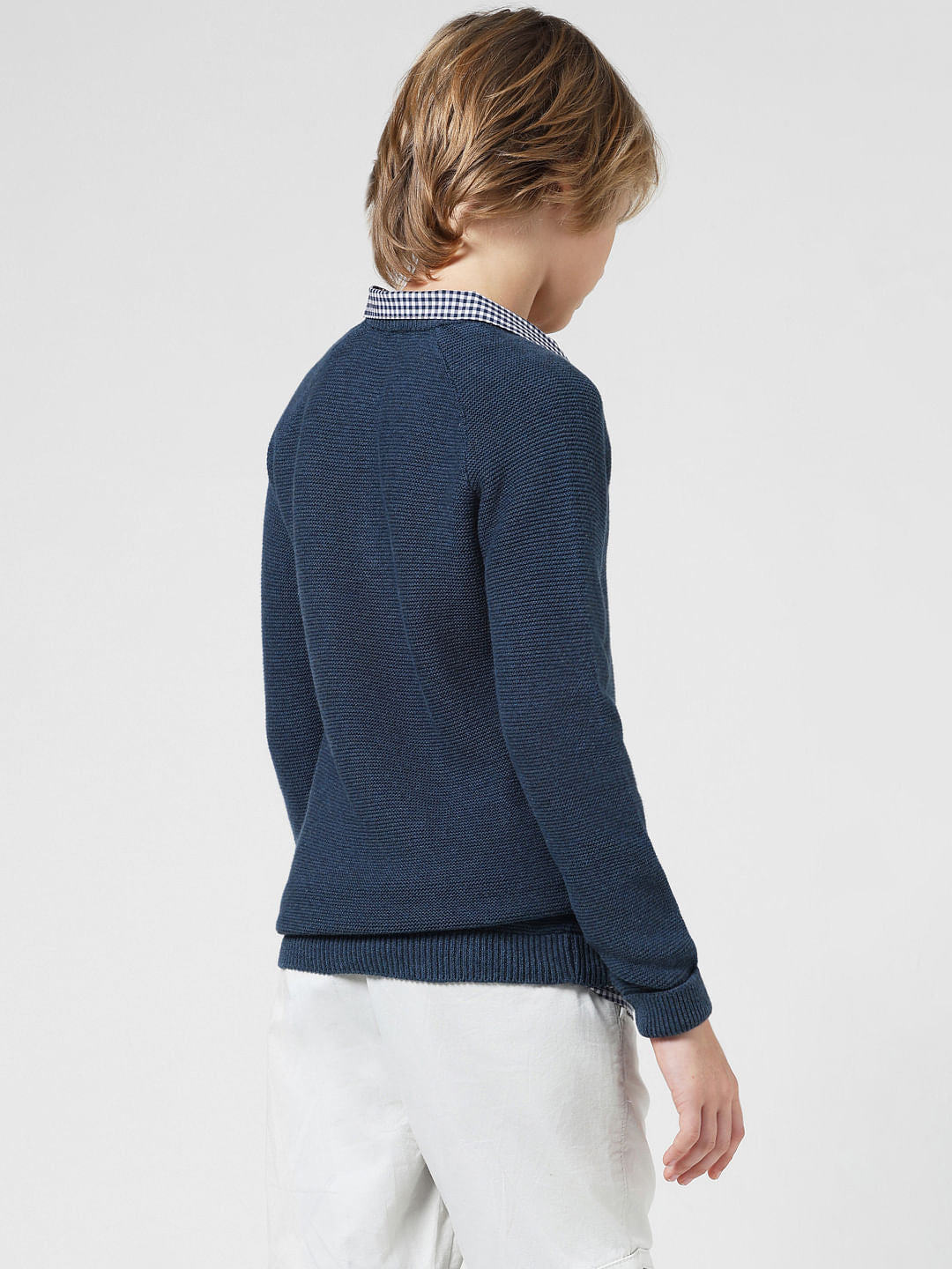 JUNIOR BOYS Dark Blue Knitted Polo