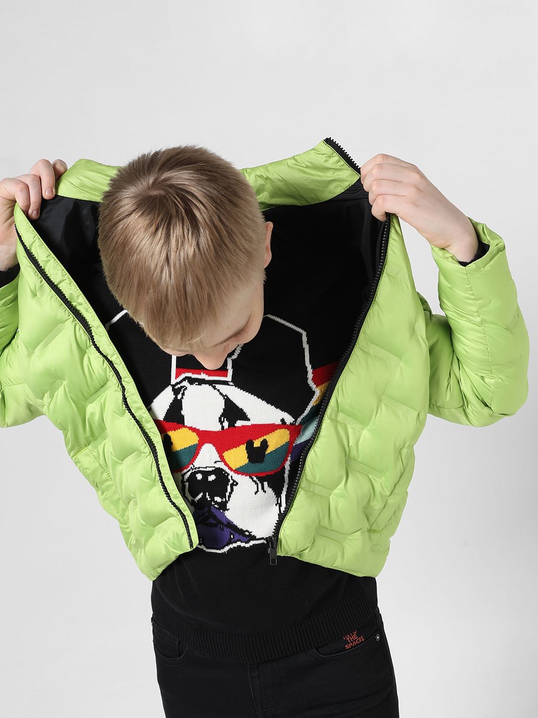 Green Doggo Print Jacquard Pullover