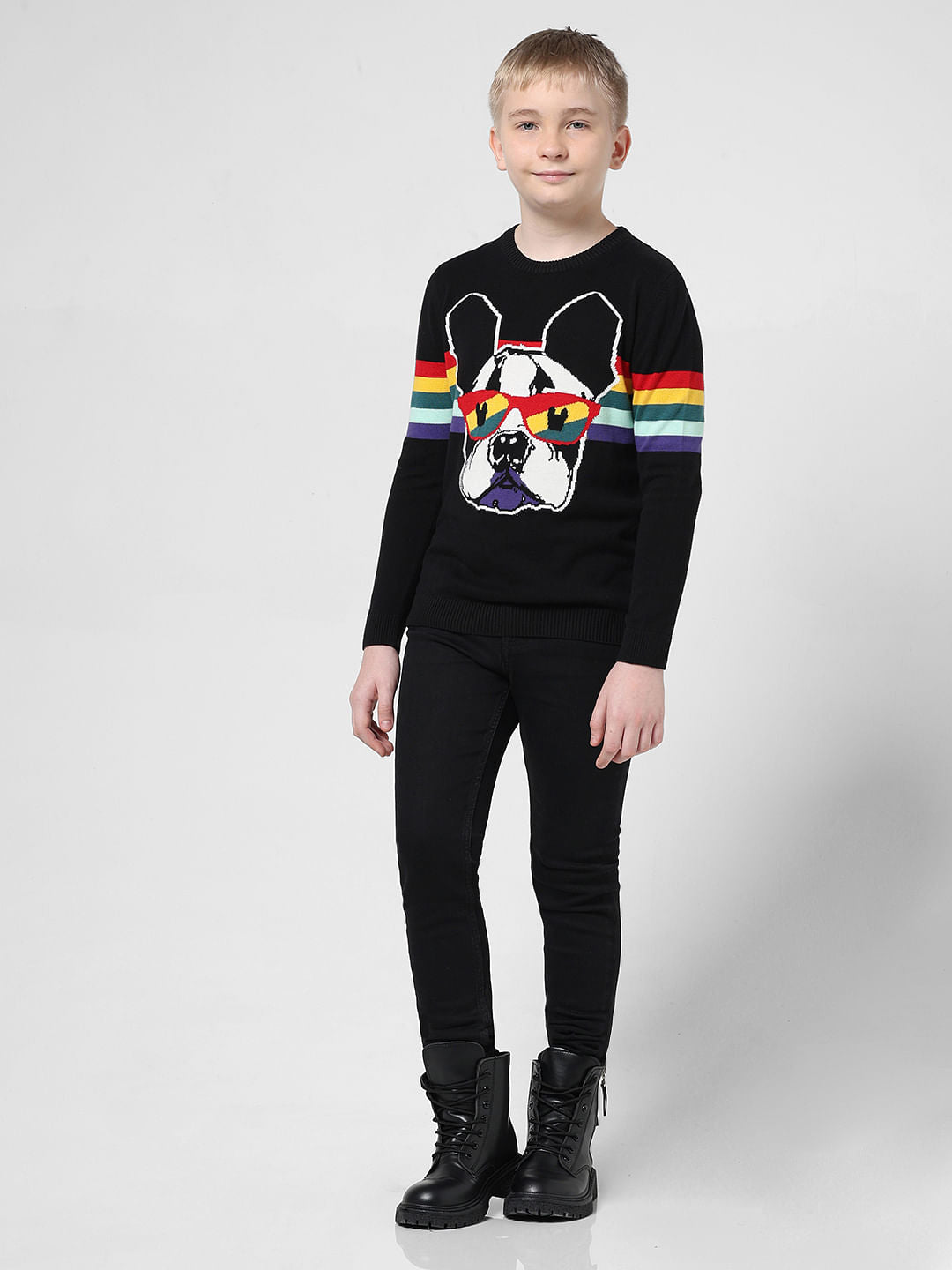 Green Doggo Print Jacquard Pullover