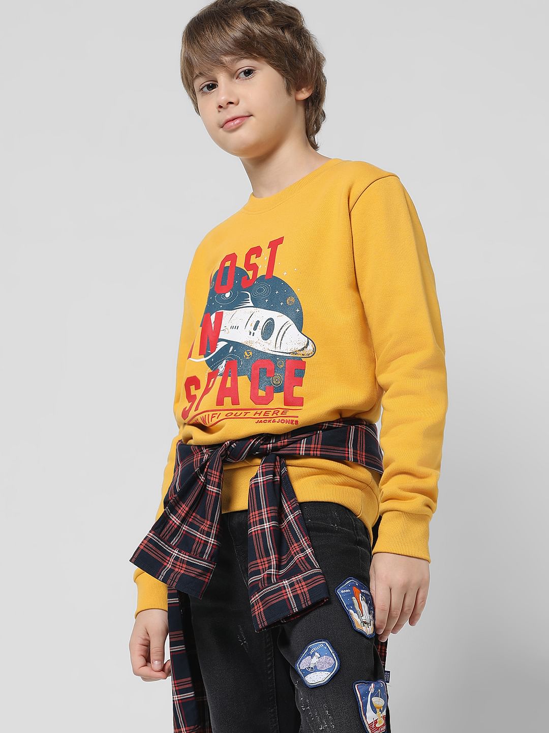 Orange Rocket Print Sweatshirt