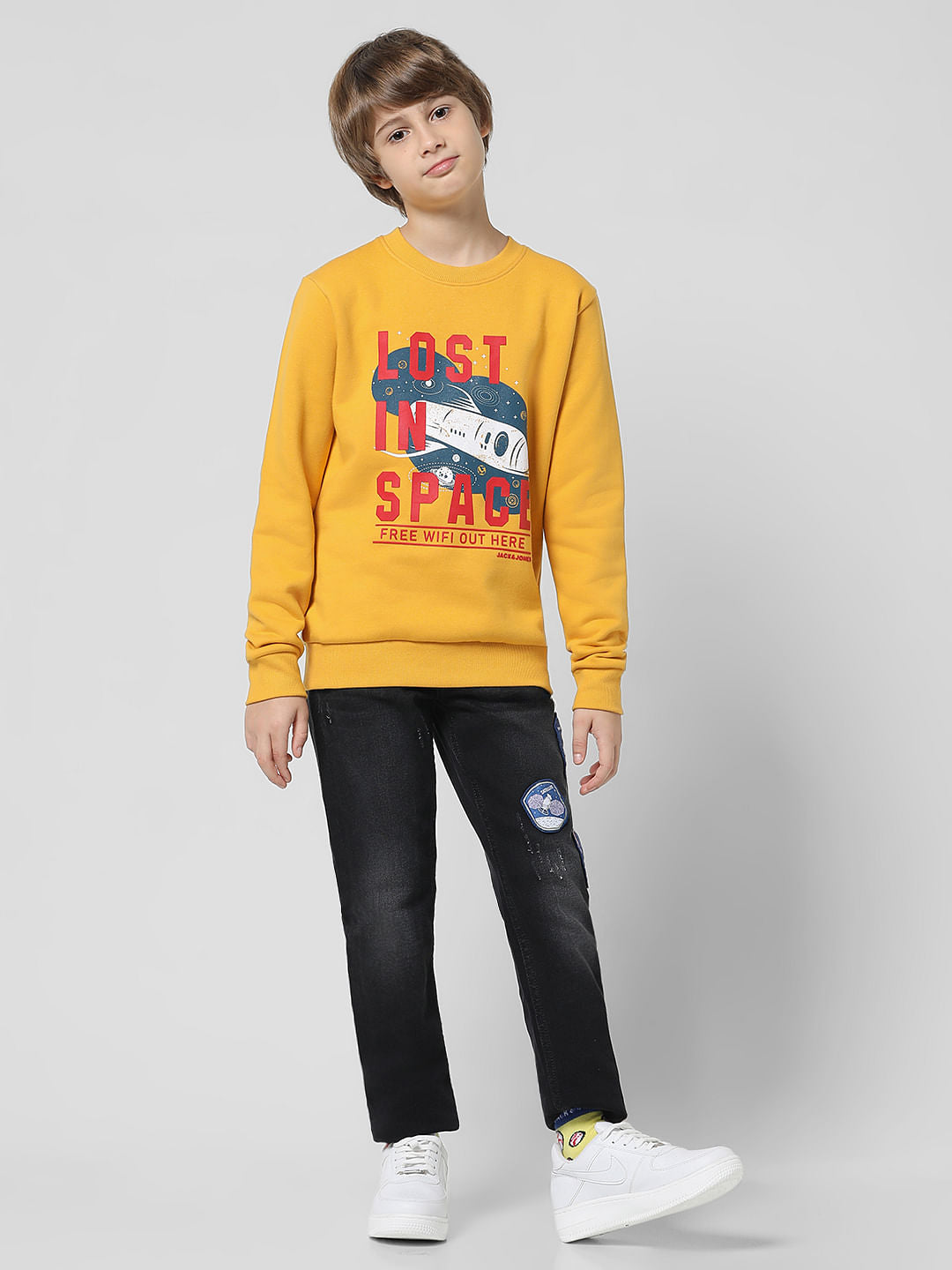 Orange Rocket Print Sweatshirt