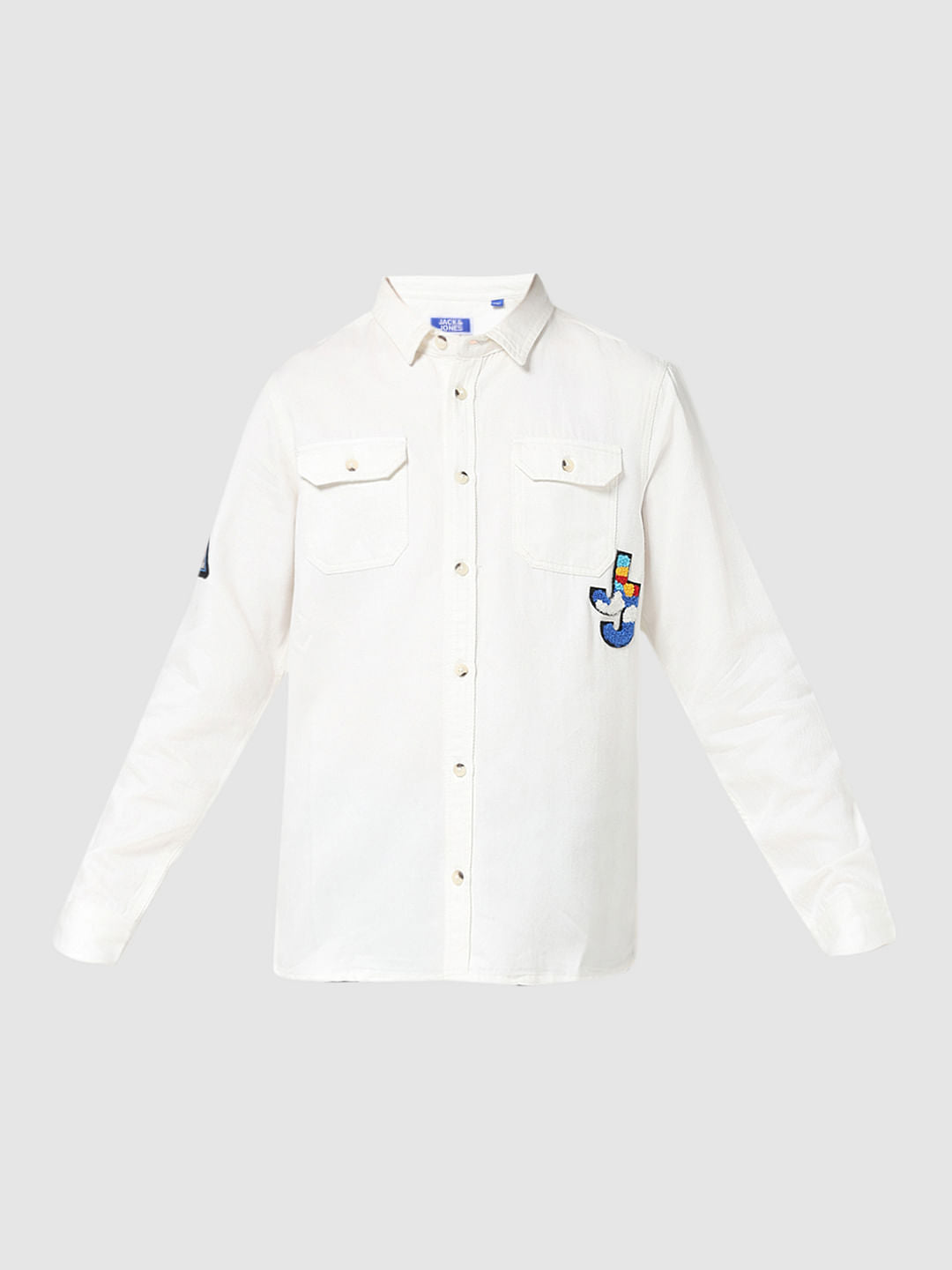 JUNIOR BOYS White Full Sleeves Shirt