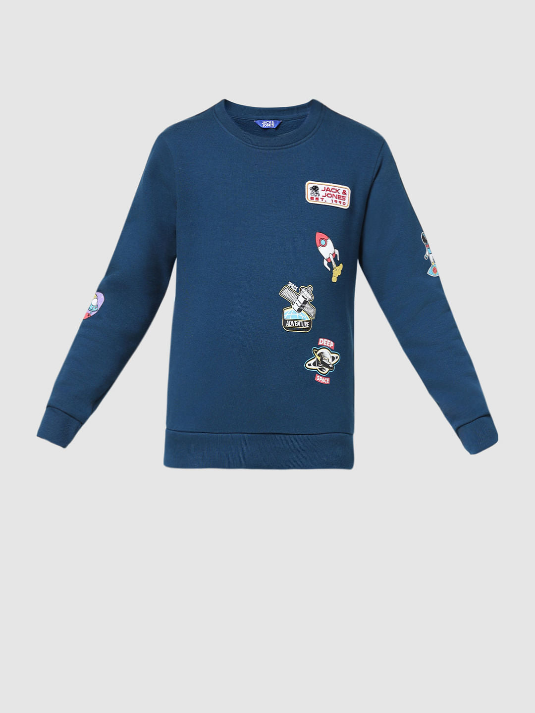JUNIOR BOYS Blue Planet Print Sweatshirt