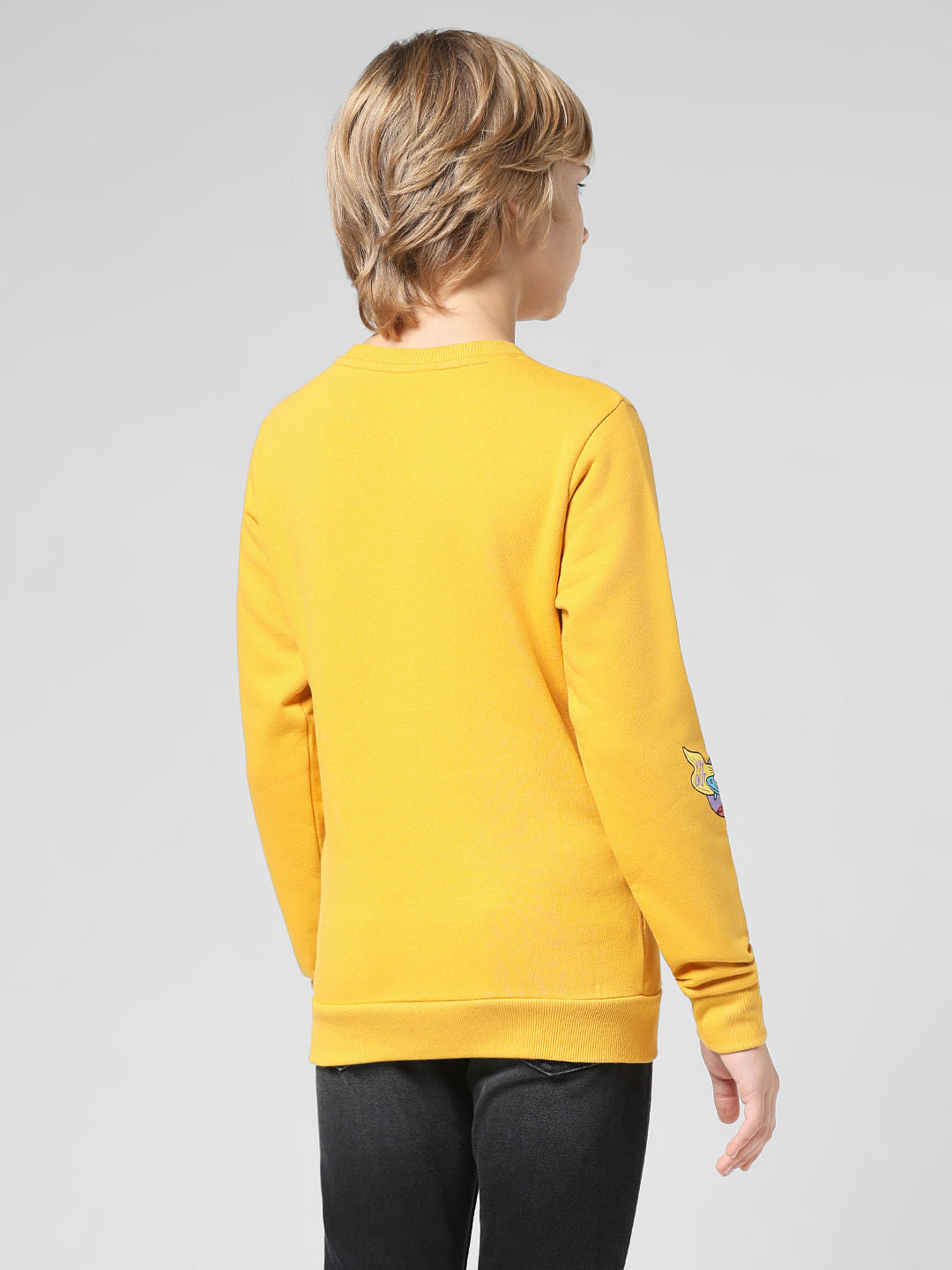 JUNIOR BOYS Yellow Planet Print Sweatshirt