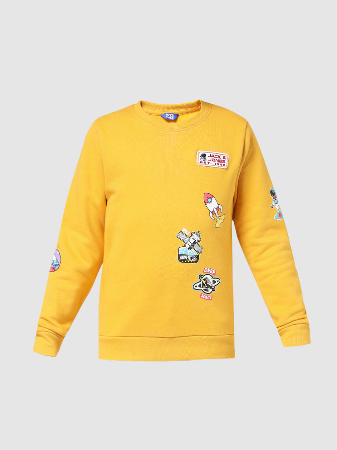 JUNIOR BOYS Yellow Planet Print Sweatshirt