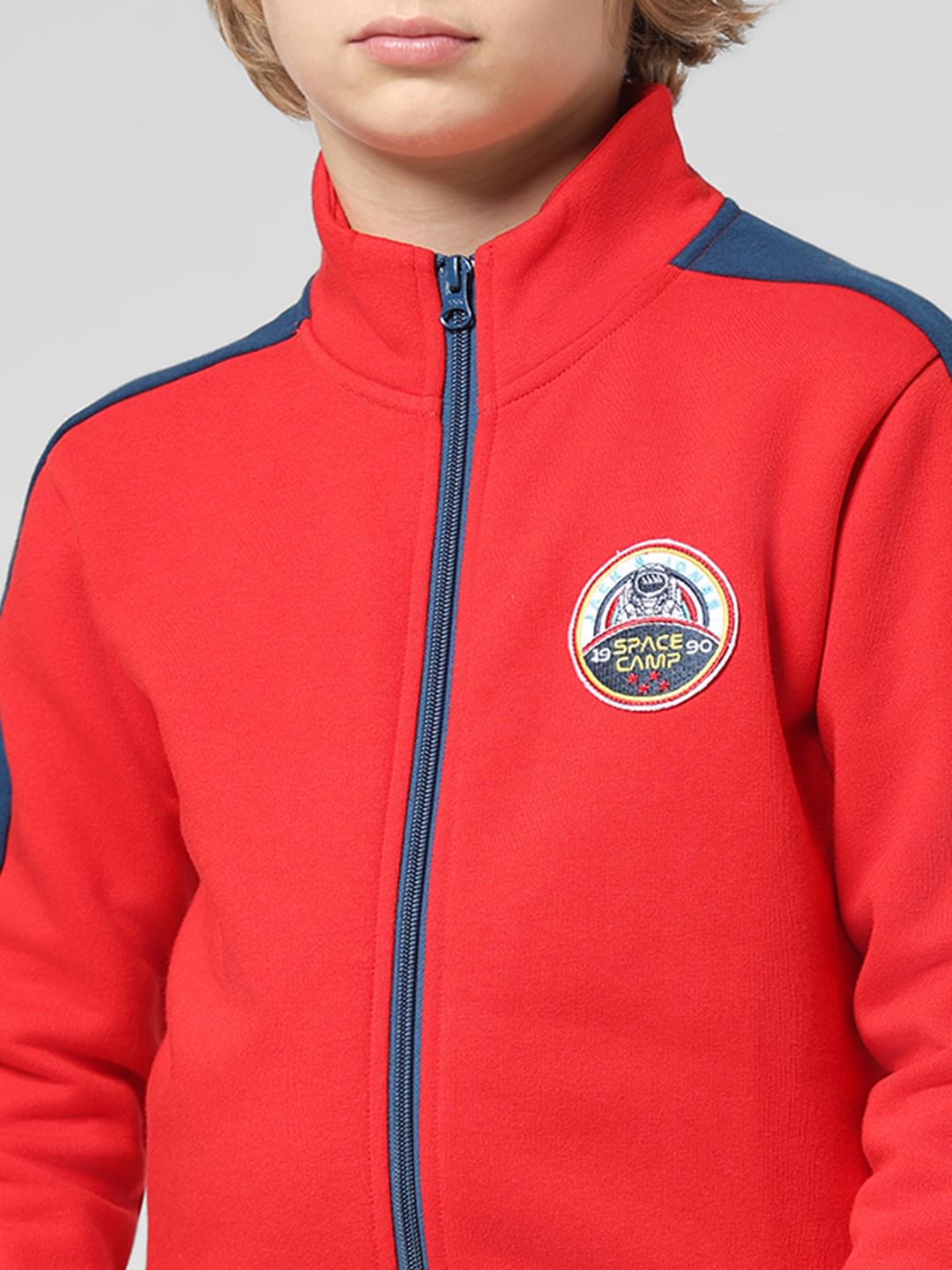 JUNIOR BOYS Red Zip-Up Co-ord Set Sweatshirt