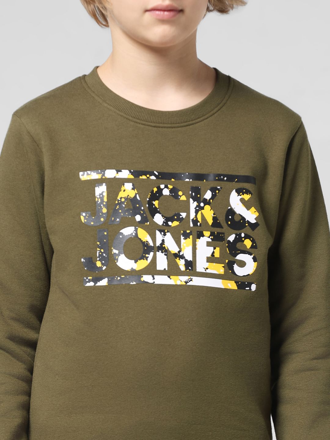 JUNIOR BOYS Green Logo Print Co-ord Set Sweatshirt