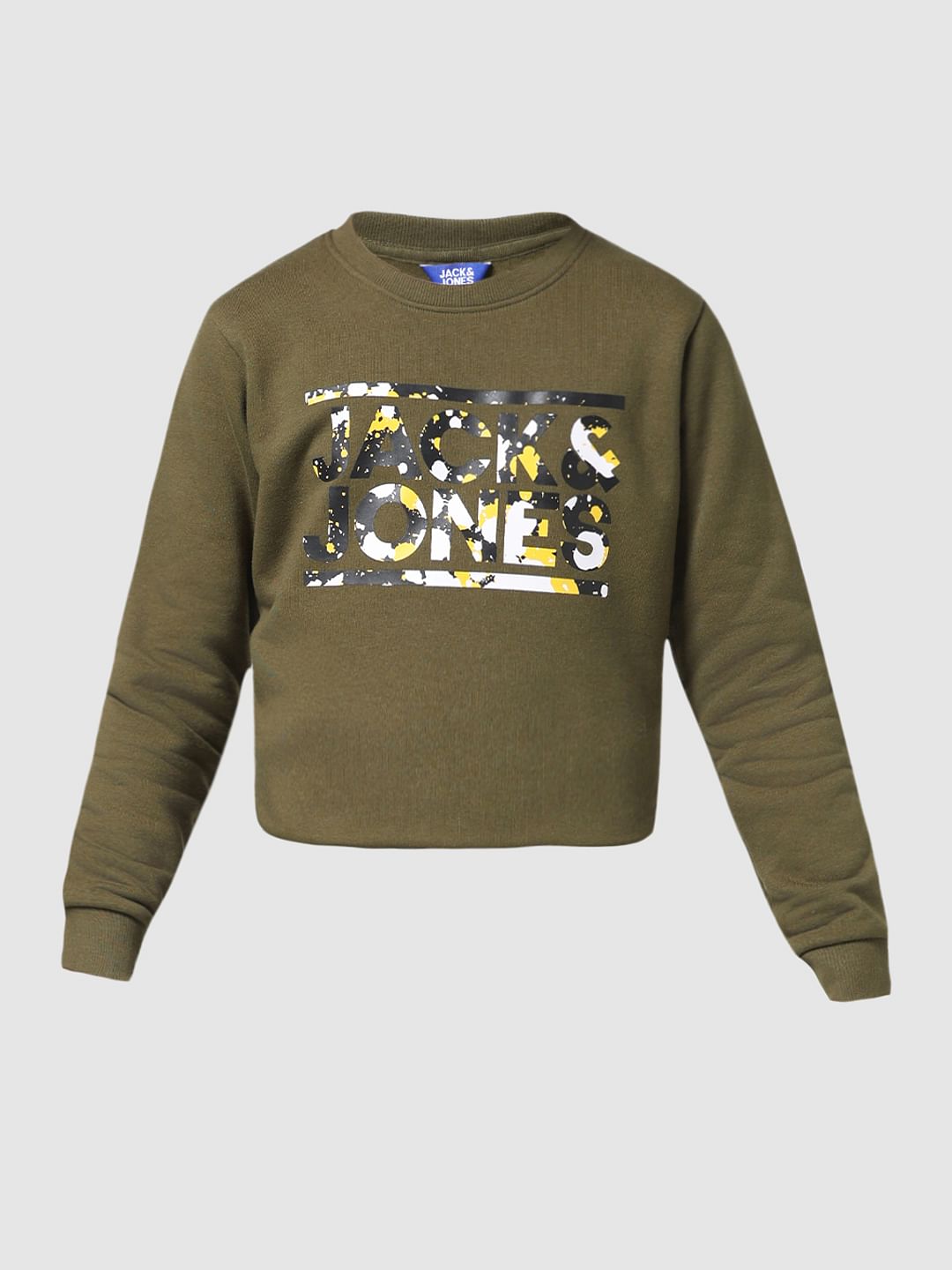 JUNIOR BOYS Green Logo Print Co-ord Set Sweatshirt