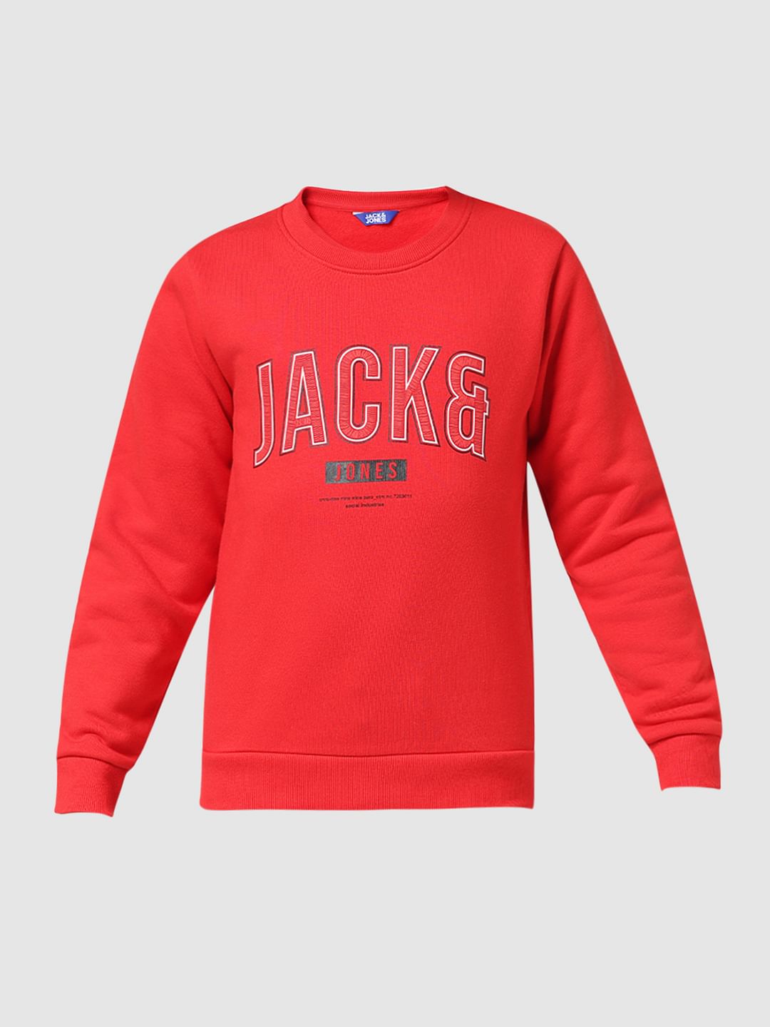 JUNIOR BOYS Red Logo Print Sweatshirt