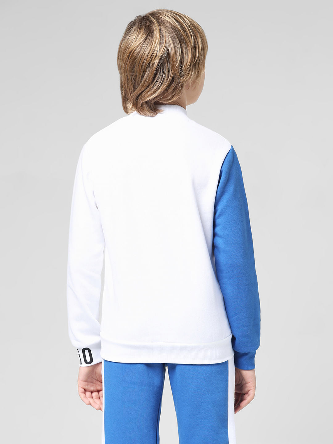 JUNIOR BOYS White Colourblocked Sweatshirt
