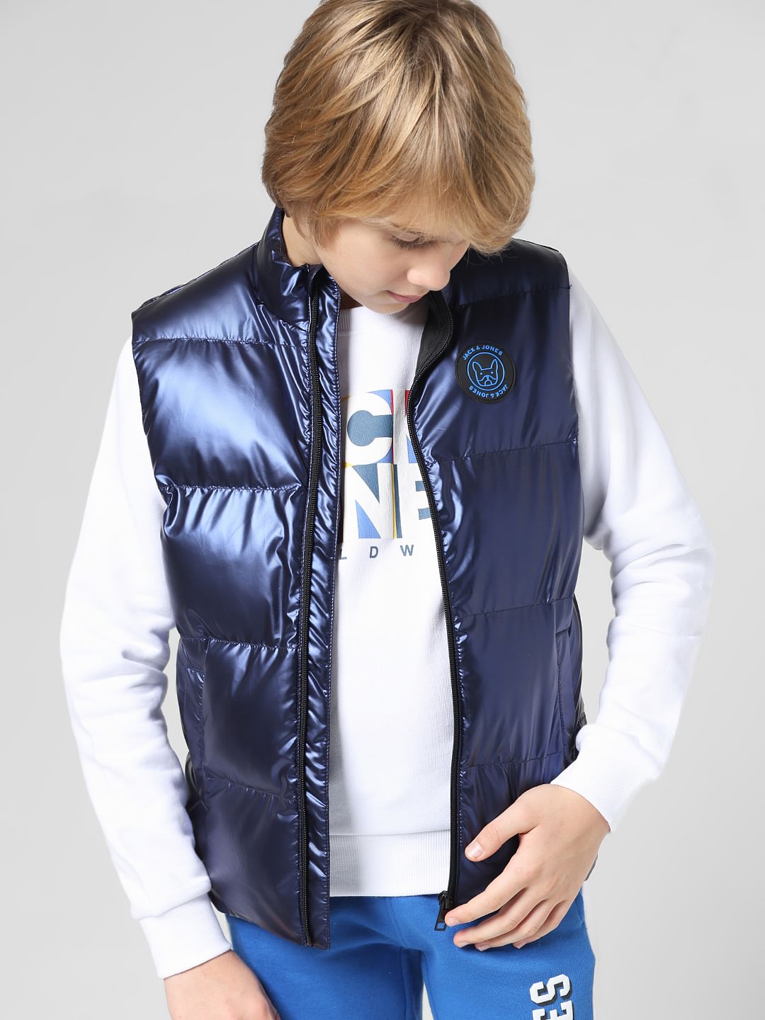 JUNIOR BOYS White Typographic Print Sweatshirt