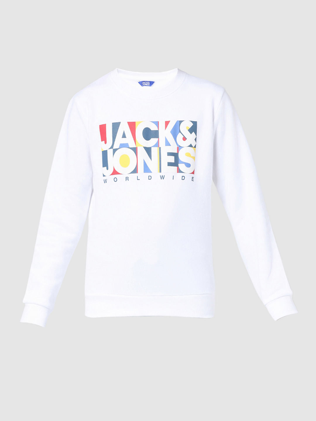 JUNIOR BOYS White Typographic Print Sweatshirt
