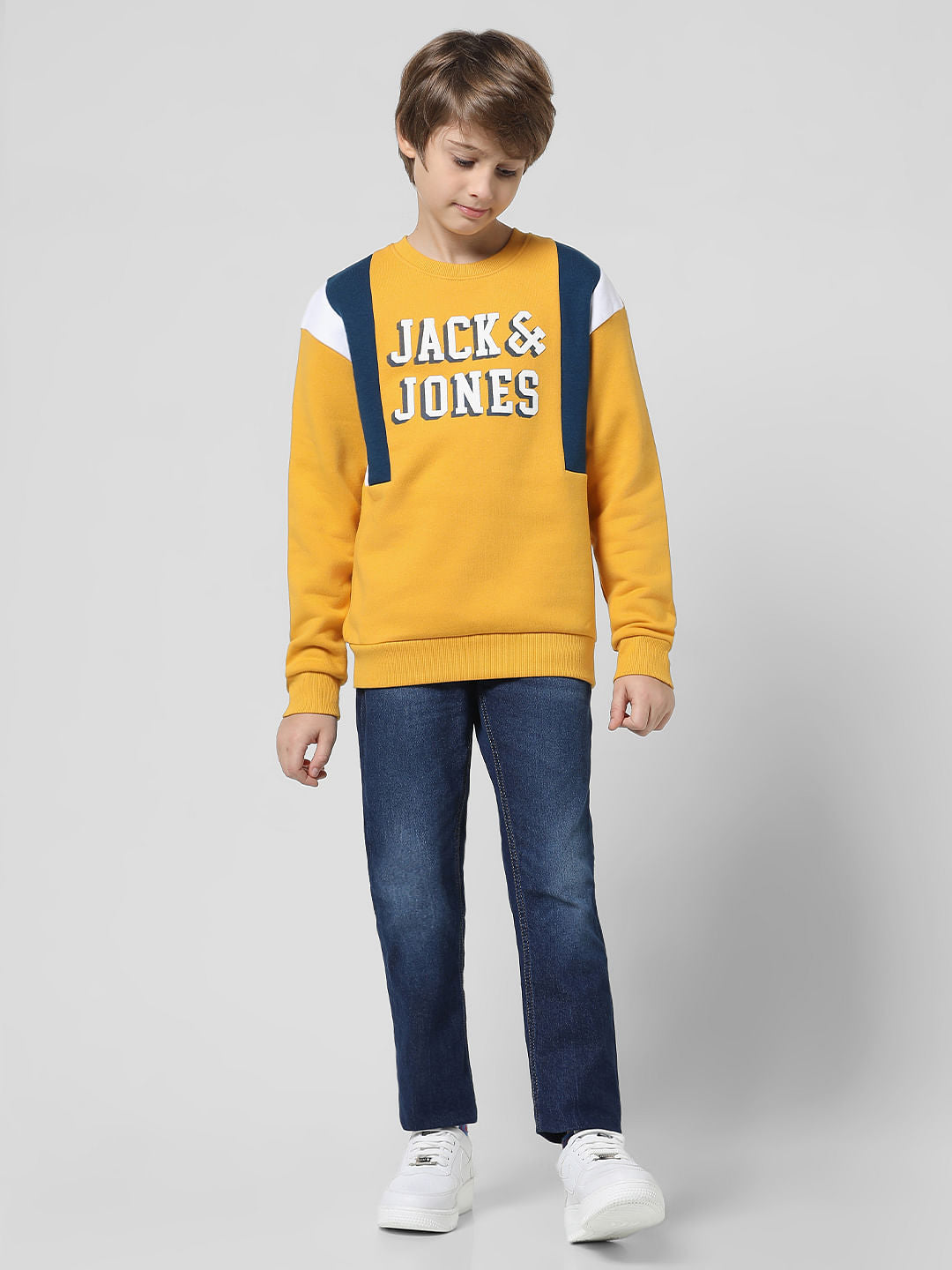 Yellow Logo Text Sweatshirt