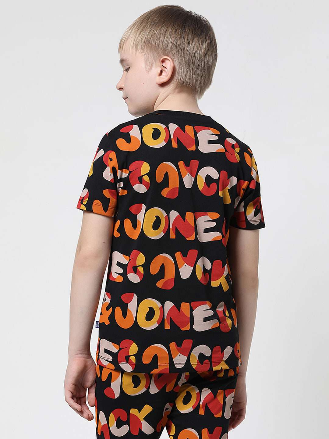 JUNIOR BOYS Black Printed Co-ord Set T-shirt
