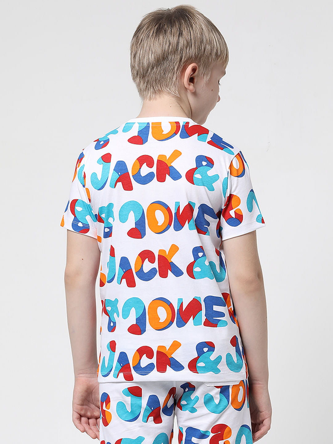 JUNIOR BOYS White Printed Co-ord Set T-shirt