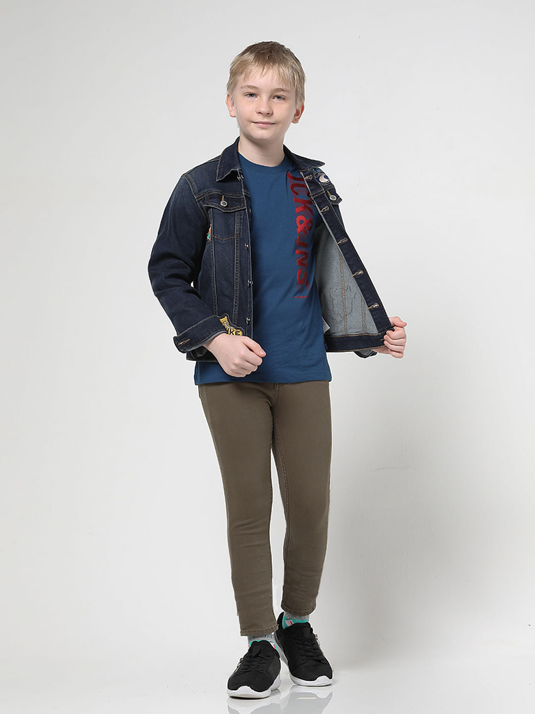 Boys Dark Blue Spray Paint Logo T-shirt