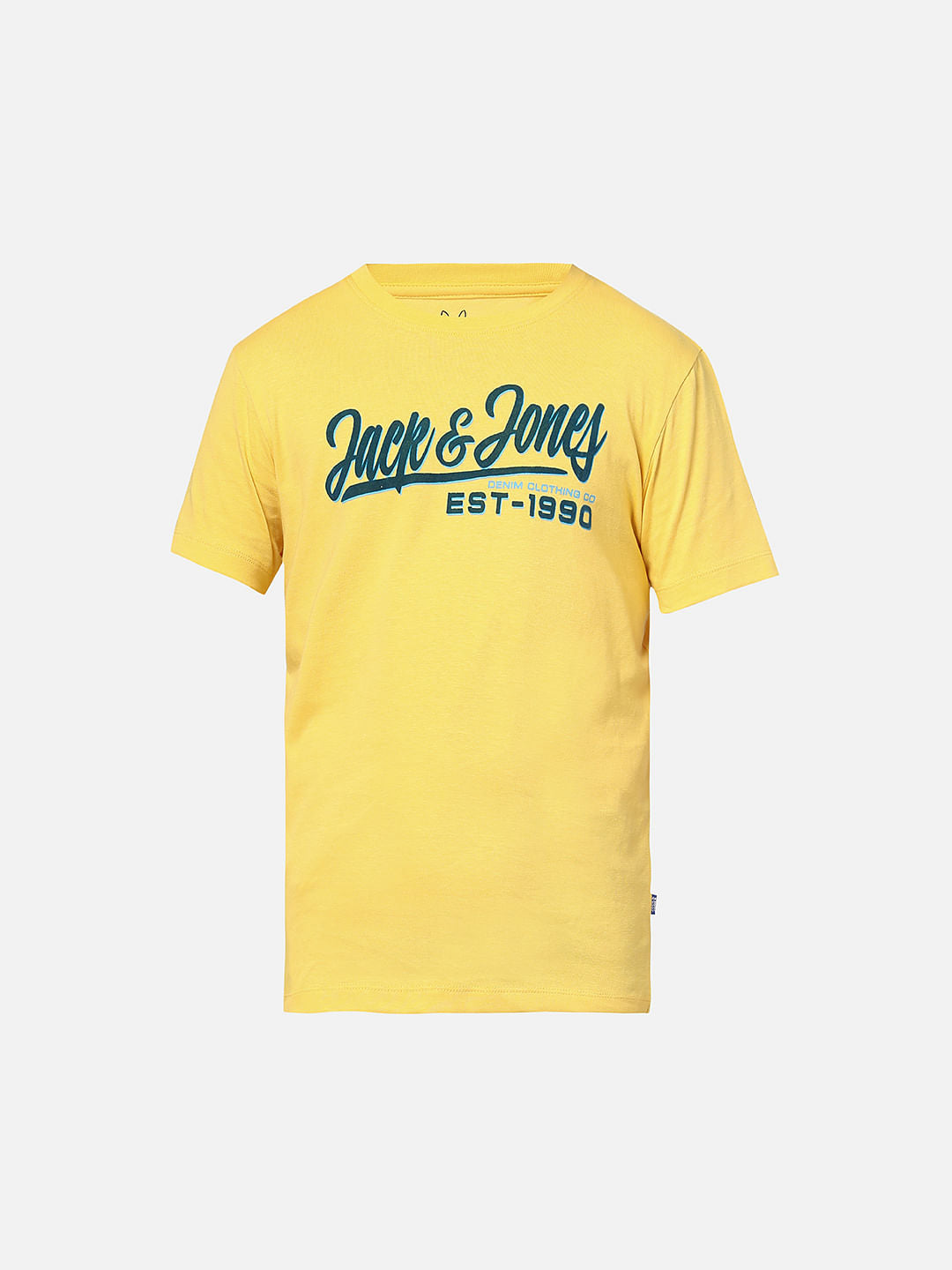 Boys Yellow Foil Logo Print T-shirt