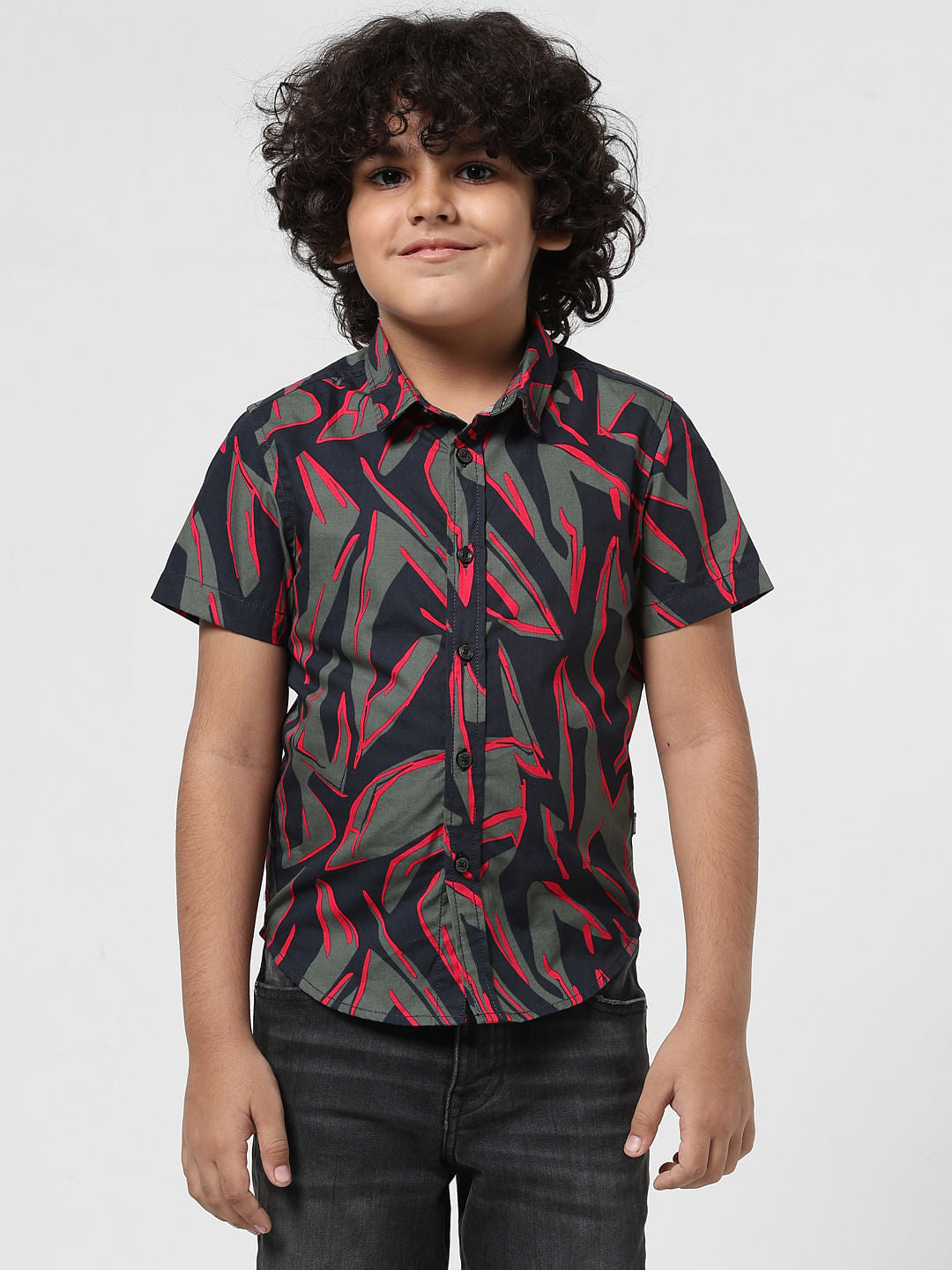 JUNIOR BOYS Blue Space Print Full Sleeves Shirt
