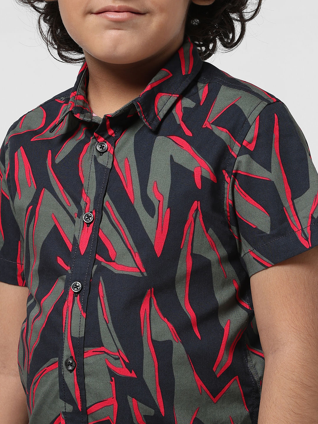 JUNIOR BOYS Blue Space Print Full Sleeves Shirt