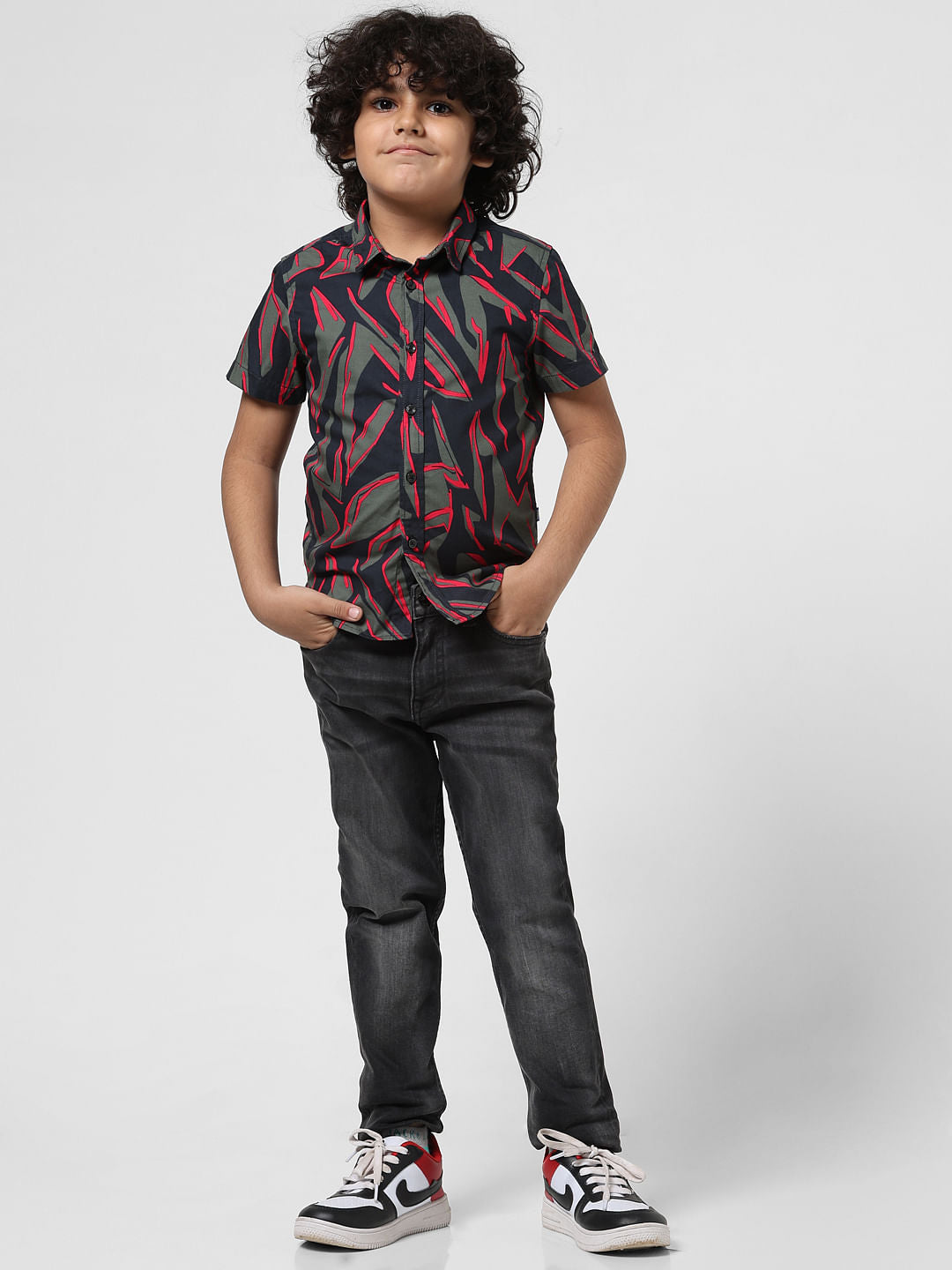 JUNIOR BOYS Blue Space Print Full Sleeves Shirt