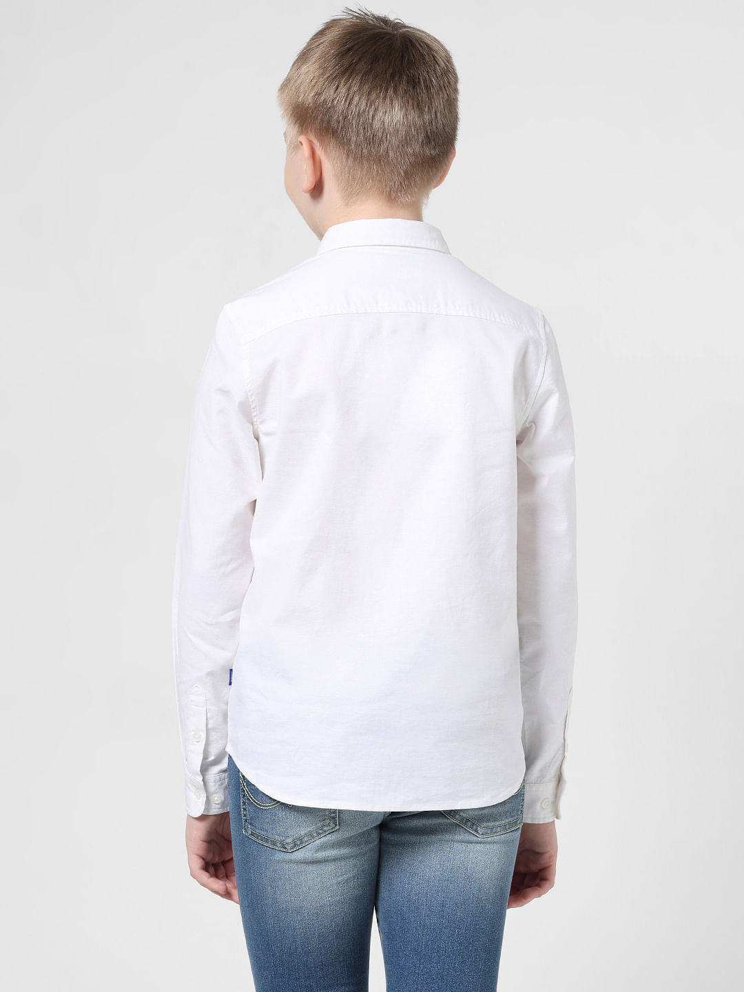 White Applique Detail Full Sleeves Shirt