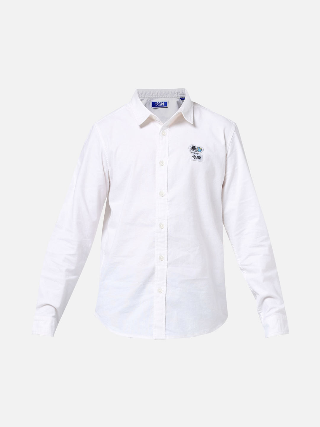 White Applique Detail Full Sleeves Shirt