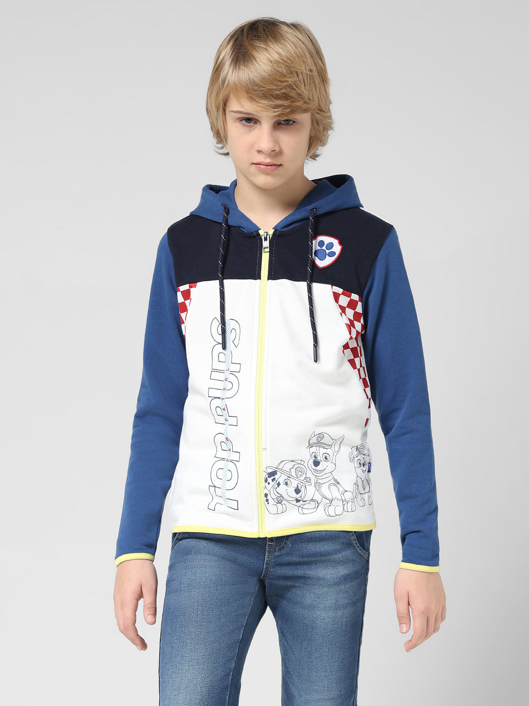 JACK&JONES X PAW PATROL White Colourblocked Hooded Sweatshirt