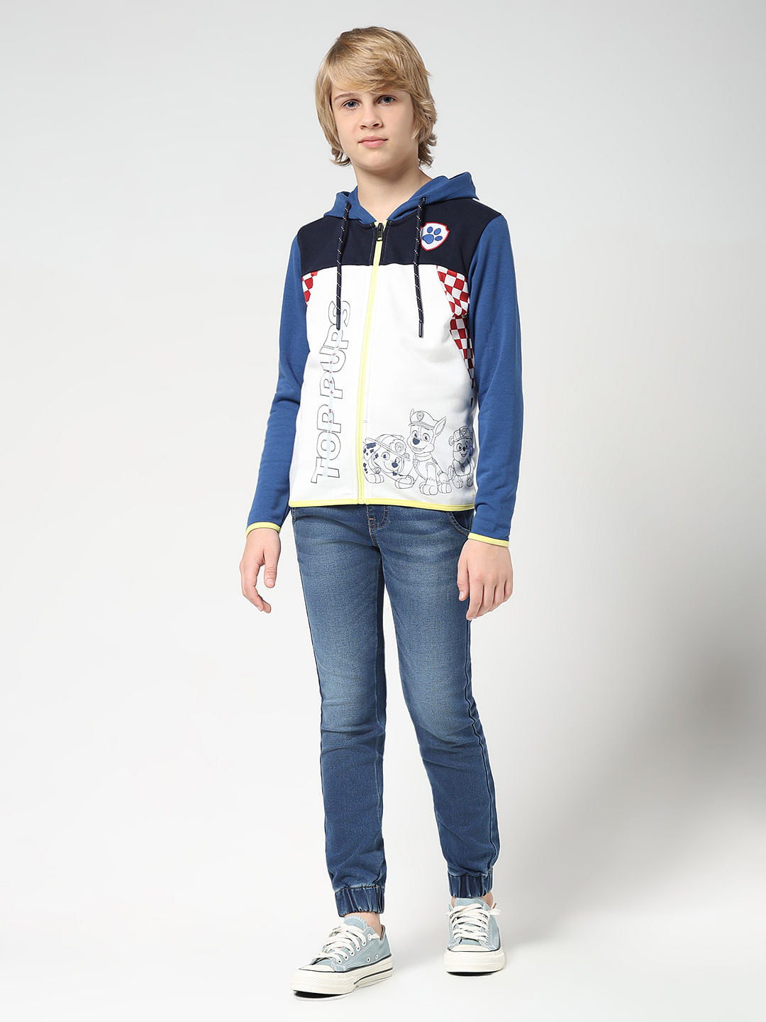 JACK&JONES X PAW PATROL White Colourblocked Hooded Sweatshirt