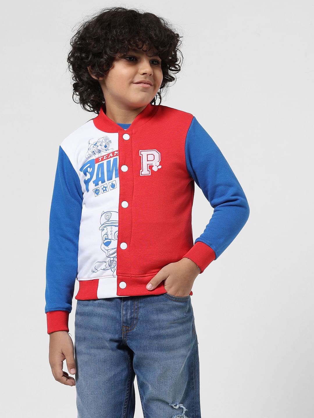 JACK&JONES X PAW PATROL Red Colourblocked Bomber Jacket