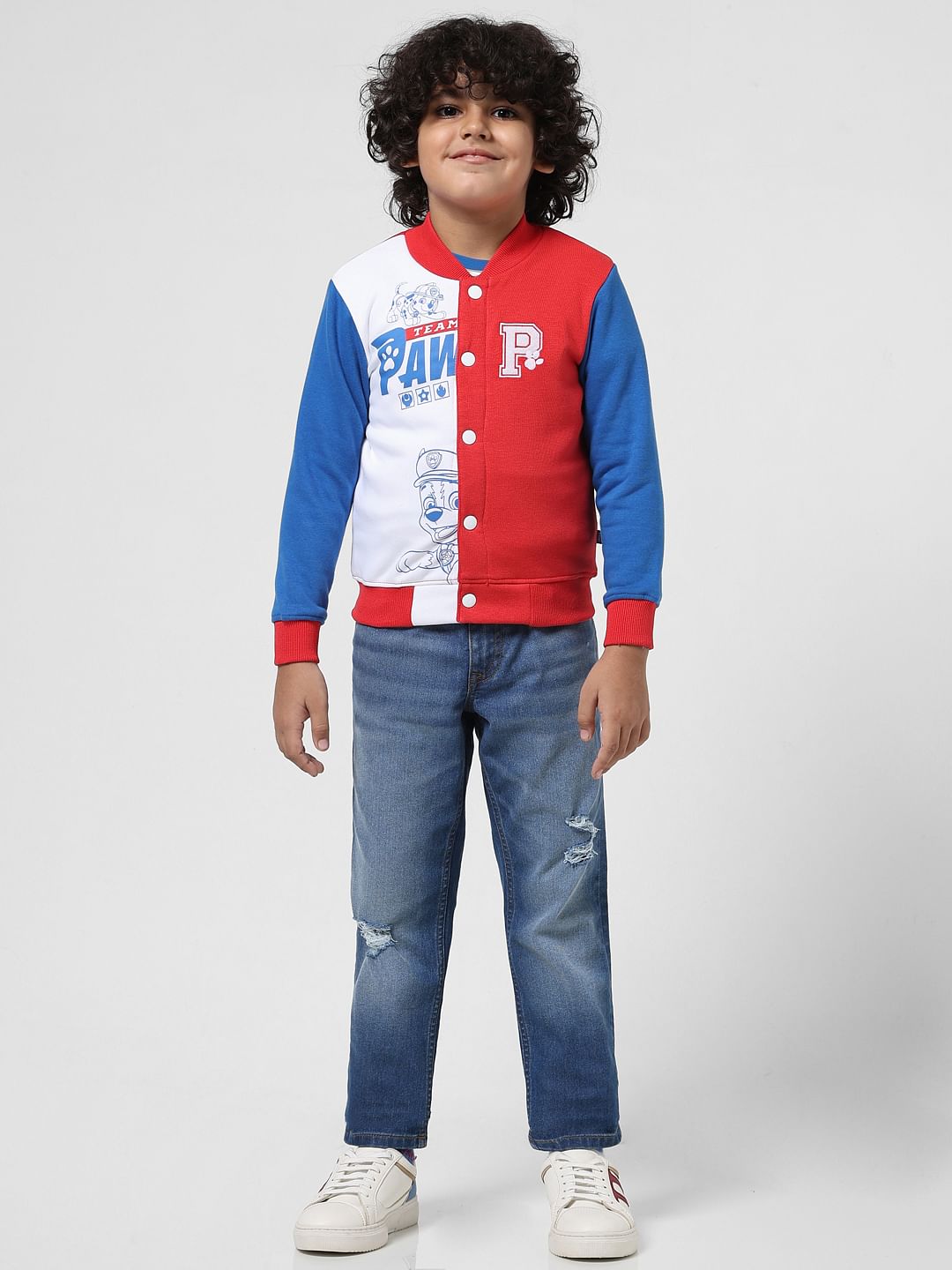 JACK&JONES X PAW PATROL Red Colourblocked Bomber Jacket