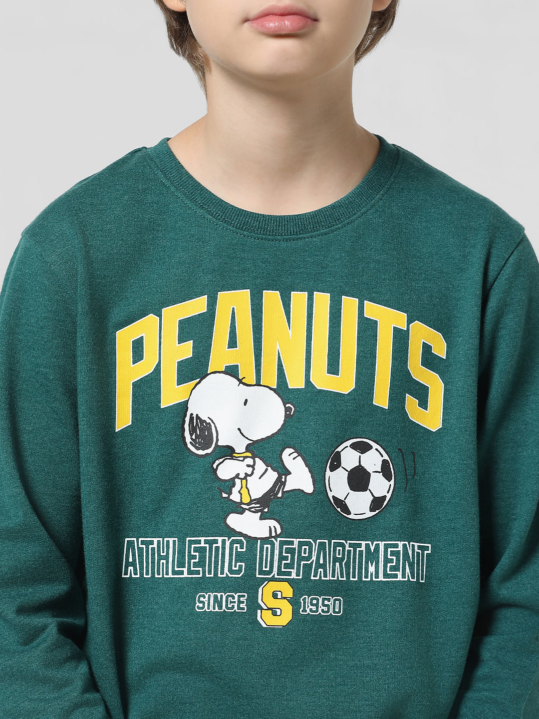 x Peanuts Green Snoopy Print Sweatshirt