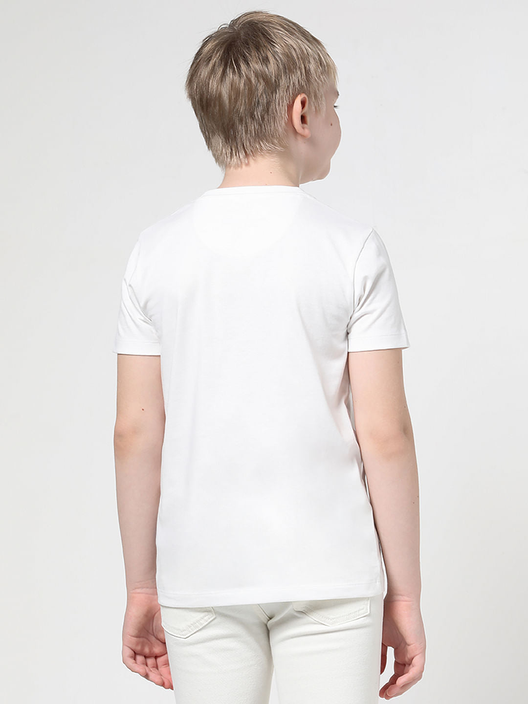 Boys White Logo Graphic Print T-shirt