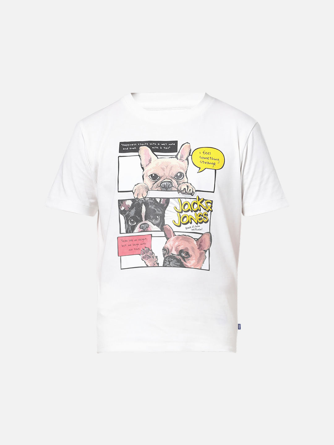 Boys White Logo Graphic Print T-shirt