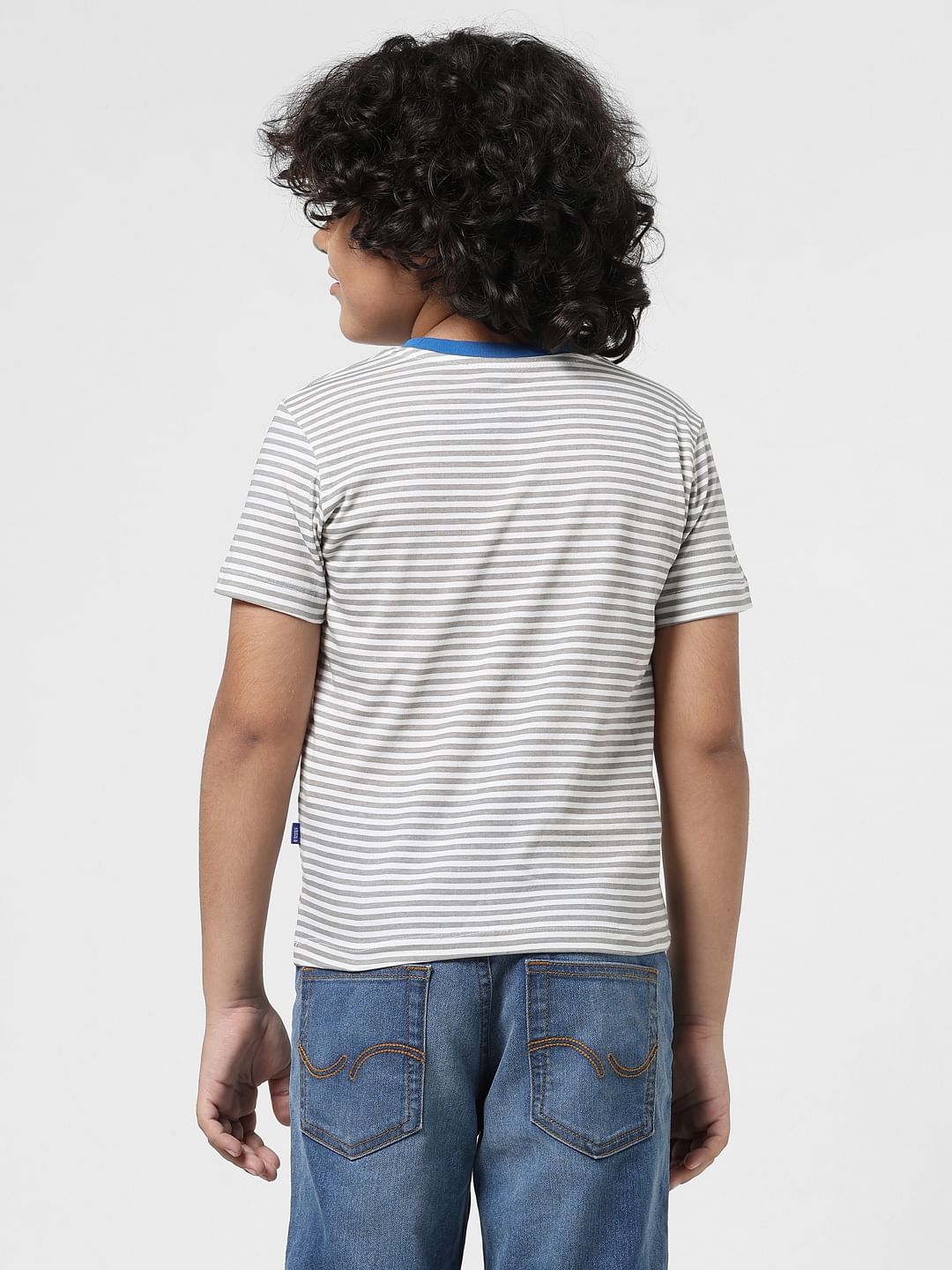 JUNIOR BOYS White Octopus Crew Neck T-shirt
