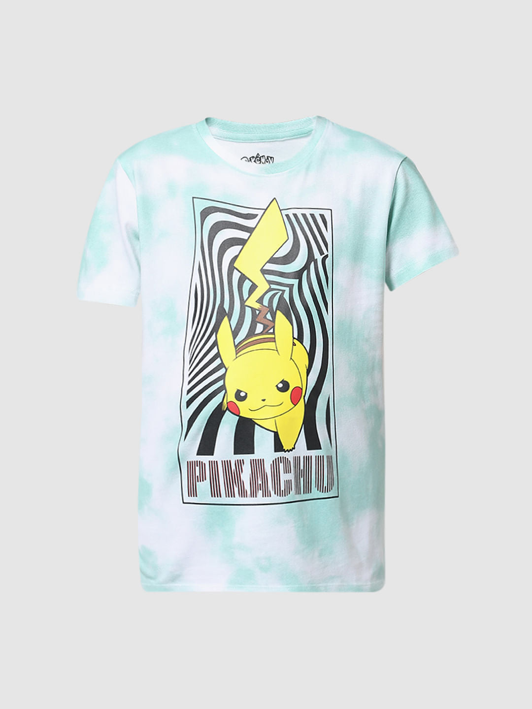 x Pok mon Green Ombre Crew Neck T-shirt