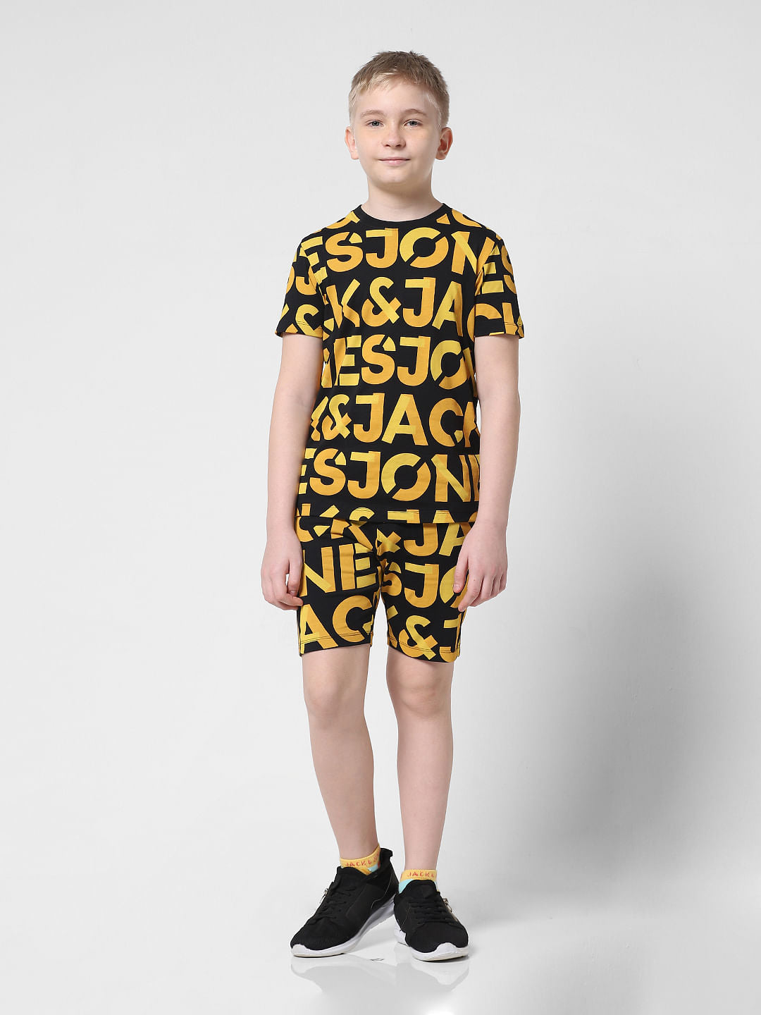 Black Logo Print Co-ord T-shirt