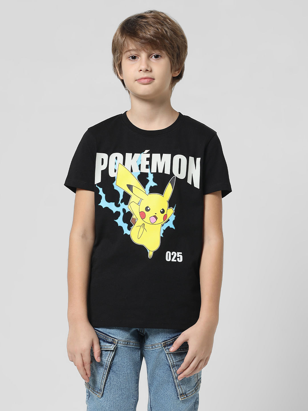 x Pok mon Black Thunderbolt Crew Neck T-shirt