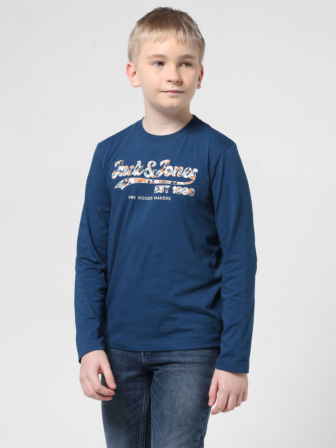 Blue & Black Logo Print Co-ord T-shirt