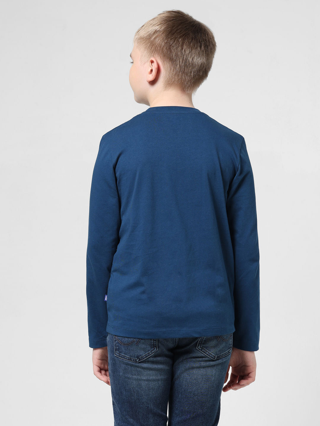 Blue & Black Logo Print Co-ord T-shirt